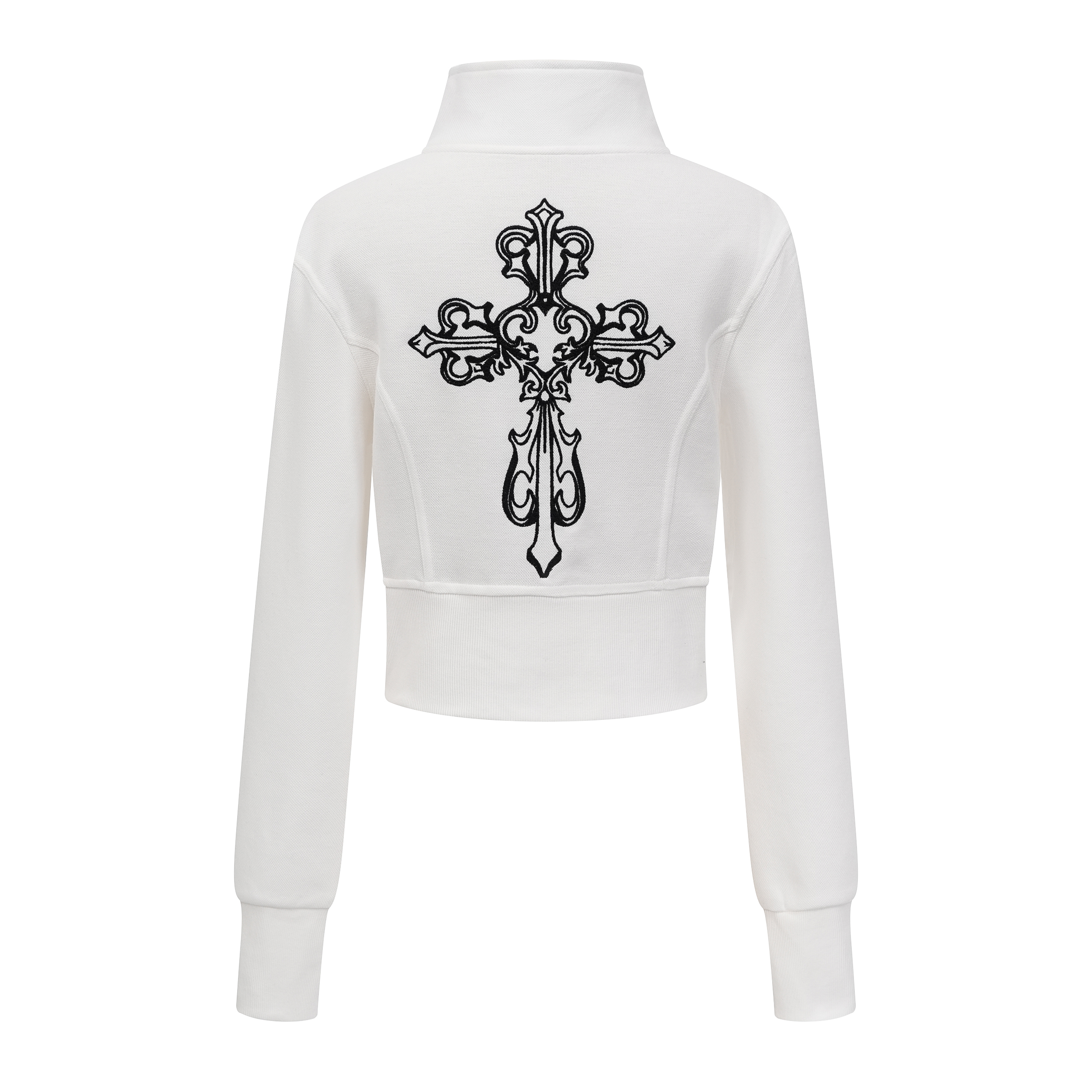 Focus Storm American Vintage Cross Embroidery Versatile Spice Girl Short Jacket R8006# zx - Focus Storm