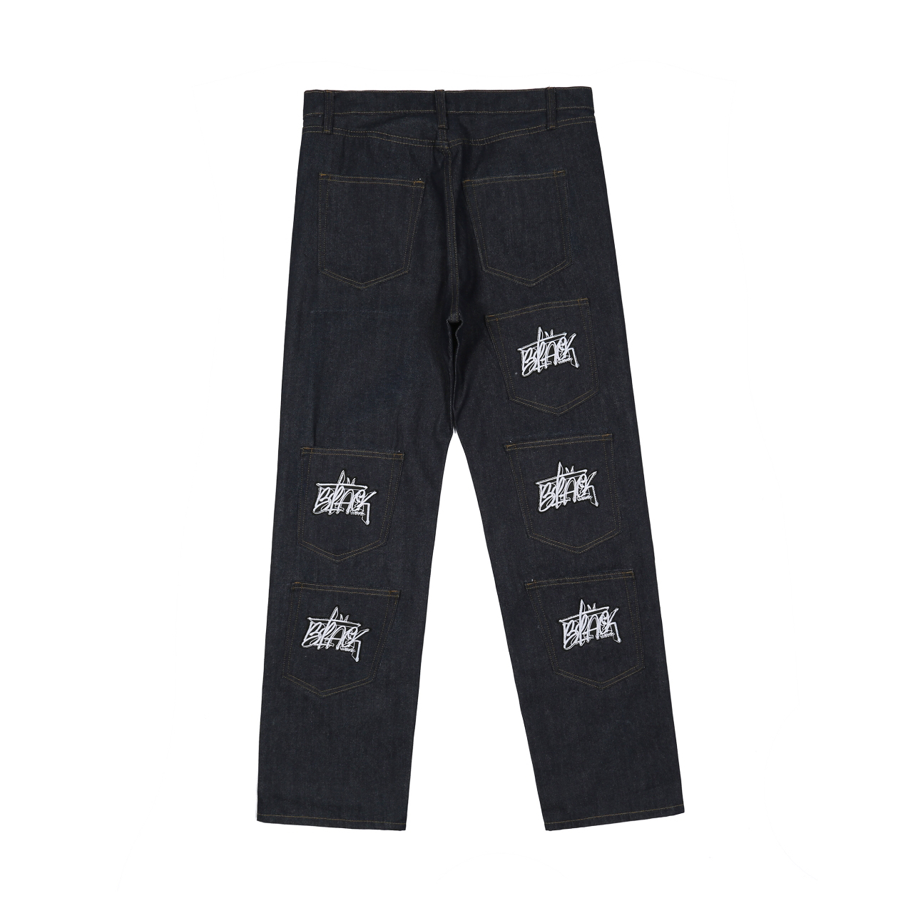 Focus Storm Embroidered Draped Washed Versatile Denim Jeans 5002# zx - Focus Storm