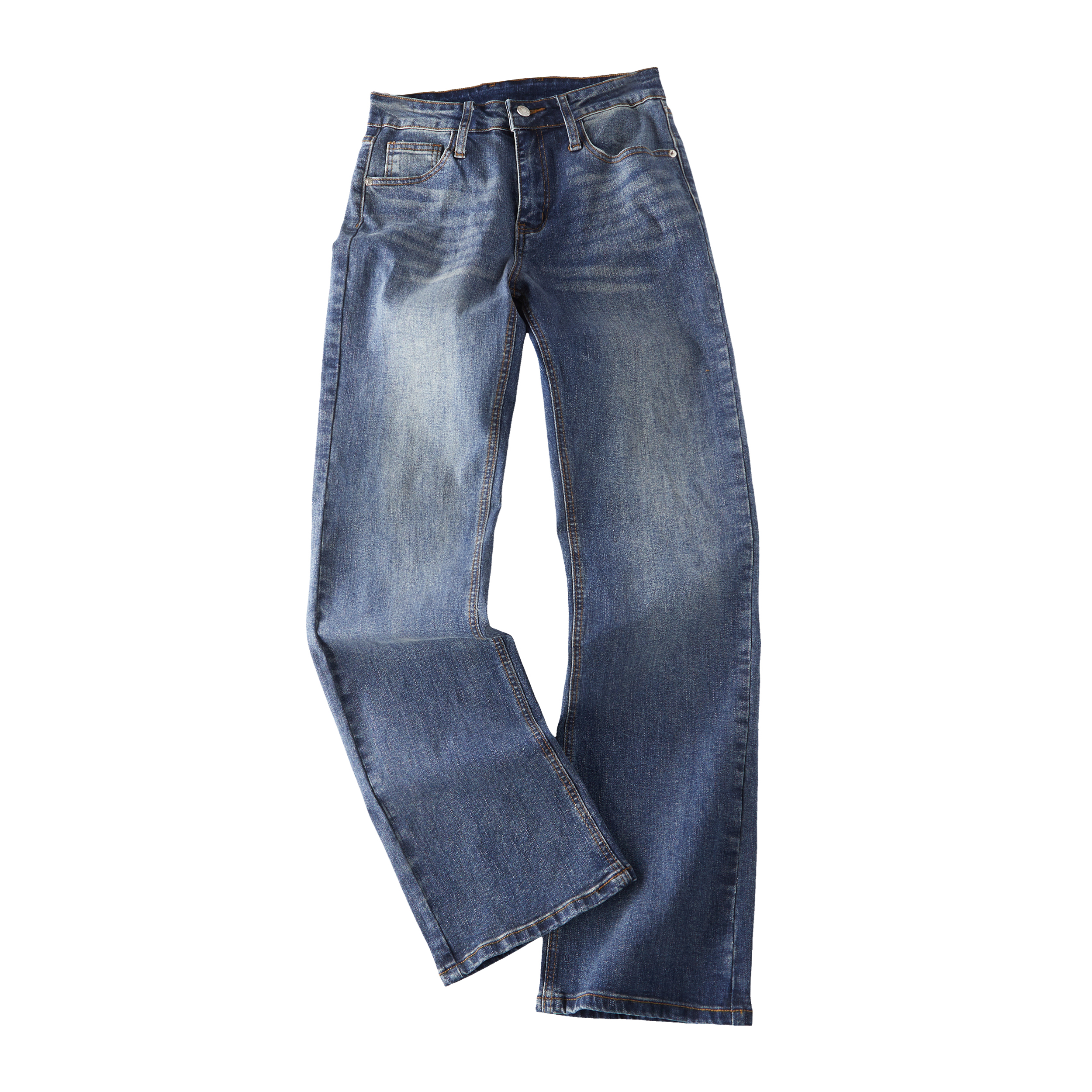 Spring 2026! Focus Storm American Niche Washed Straight Leg Women's Slimming Versatile Distressed Trendy Long Denim Pants (With Detachable Belt) R5071# zx - Focus Storm