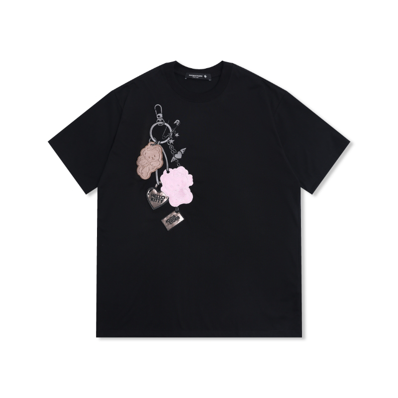 Focus Storm American Design Sense Embroidered Loose Short-Sleeve T-Shirt Women's Summer New Individual Casual Drop Shoulder Short-Sleeve T-Shirt 91091# zx - Focus Storm